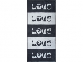 6с102.411ж1 LOVE-кот(антрацит) Полотенце махровое 67х150см
