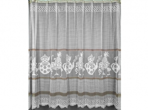 29С7-Г10 рис. 1153 занавеска 160*300 цв. белый с коричн. бордюром