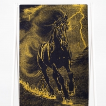 6с102.411ж1 Огненная лошадь(т.желтый) Полотенце махровое 67х150см