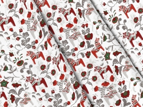 Рогожка набивная рис. 500499/1 Городецкая лошадка, 150см