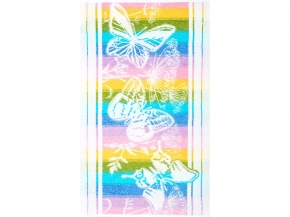 6с104.411ж1 Бабочки (белая радужка) Полотенце махровое 67х40см