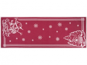 9с23.111ж1 Снеговик и домик2(ДТЭ бордовый Полотенце х/б 50х140см