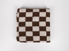 Одеяло байковое 140*205  клетка цв. корич. (Россия)