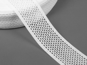 46мм. 60835/46 ТЕСЬМА ВЯЗАНАЯ ОТДЕЛОЧНАЯ белый*003, 46мм (рул.50м)