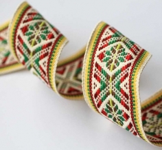 38мм. 90504 ЛЕНТА ОТДЕЛОЧНАЯ ЖАККАРДОВАЯ цветное*157, 38мм (рул.25м)