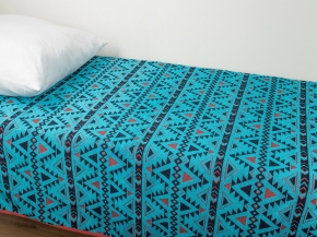 3с109.411ж1 Афро-мотив2(3-бирюзово-т.син) Плед 208х150 см