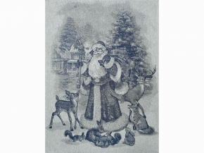 07с-39ЯК 50*70 Полотенце "Дед мороз" цв. синий