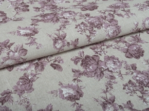 Ткань бельевая арт 2-21 п/л кисл лен 30%, хл.70%, пл. 140г, рис. 1743/2 Розарий вид 2, 150см