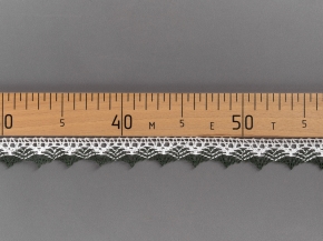 К-024-122-2/6 Кружево 24мм, белый/зеленый