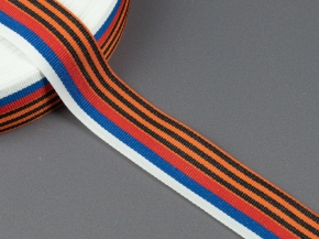 26С4065-Г50 (рис.91778/25) ЛЕНТА Георгиевская с флагом РФ, 25мм (рул50м)