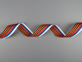 26С4065-Г50 (рис.91778/25) ЛЕНТА Георгиевская с флагом РФ, 25мм (рул50м)