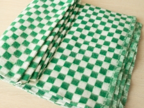 Одеяло байковое ОБ-200  140*205  клетка цв. зеленый