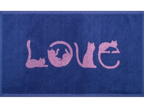 6с104.411ж1 LOVE-кот(пурпурн3) Полотенце махровое 67х40см