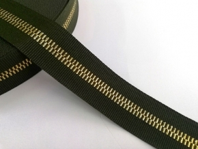 25мм. 90292 ЛЕНТА ОТДЕЛОЧНАЯ оливк.с золотом*1431, 25мм (рул.50м)