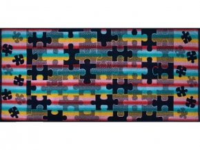 6с102.411ж1 Пазлы (т.радужка) Полотенце махровое 67х150см