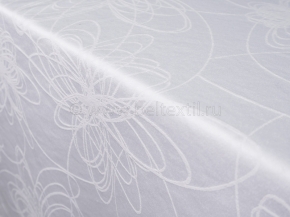 Ткань скатертная арт 14С7SHT Мирелла рисунок 003 цветок цвет 010101 белый, ширина 310 см