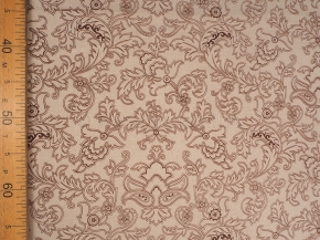 Ткань бельевая арт 7-17 п/лен Узор коричневый, ширина 220см
