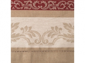 07с36 ЯК Скатерть  140*300 "Волга"  цв. беж. крем бордо