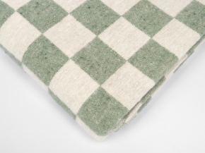 Одеяло байковое 140*205  клетка цв. оливковый (Россия ВВТ)