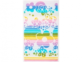 6с104.411ж1 Цветочная поляна (белая радужка) Полотенце махровое 67х40см