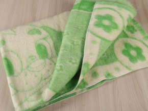 Одеяло п/шерсть 85% 100*140 жаккард цв. зеленый