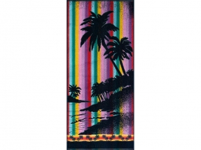 6с102.411ж1 Пальма (темно-синяя радужка) Полотенце махровое 67х150см