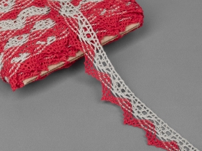 К-024-122-3/7 Кружево 24мм, льняной/красный