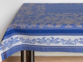 07с36 ЯК Скатерть с ажуром 140*300 "Волга" цвет бежевый/голубой