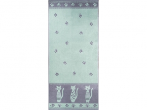 6с102.411ж1 Коты(мятный2) Полотенце махровое 67х150см