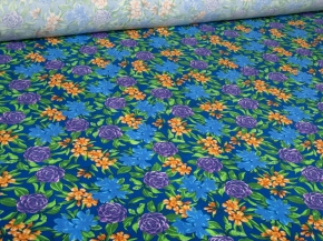 12с49 Фланель набивная 175~5 г/м2 грунт рис.536/1П Цветы-4 ОК, 150см