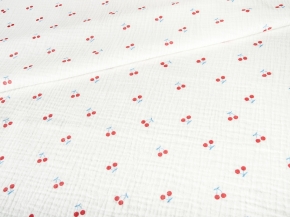 Ткань 7569/D2/C#1 Принт Крэш Муслин Ягода Белый,красный,голубой ширина 135см