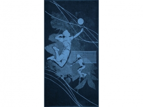 6с102.413ж1 Пляжный волейбол (темно-синий6) Полотенце махровое 81х160см