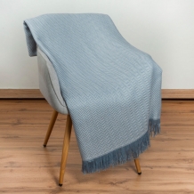 26СП193С-ДЯ Плед п/ш декоративный в/рул 150*220 "Ёлочка" цв.сер.гол. (4-4)