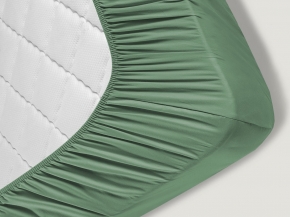 3969-БЧ Простыня на резинке сатин 220*200*25 рис. 16-5907 цв. зеленый