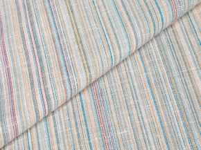 арт. 1-25 Ткань п/лён пестротканый лен 40 хл.60 пл 160гр Бежевые полоски, 150см
