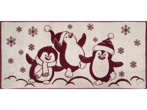 6с102.411ж1 Пингвины(кр.дерево1) Полотенце махровое 67х150см