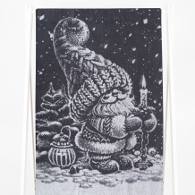 6с102.413ж1 Рождественской ночью  (графит5) Полотенце махровое 81х160см