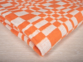 Одеяло байковое 170*200 клетка  цв. оранж