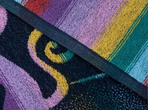 6с104.411ж1 В тишине (темно-синяя радужка) Полотенце махровое 67х40см