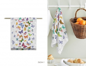 Полотно вафельное набивка рис.5634/1 Бабочки 175 гр., 50см