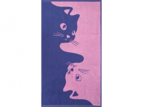 6с103.412ж1 Инь-ян-коты(пурпурн3) Полотенце махровое 50х90см