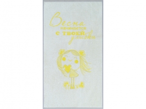 6с103.412ж1 Весна с улыбки (лимон-сер) Полотенце махровое 50х90см