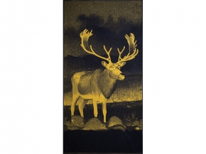 6с102.413ж1 Фото-олень(т.желтый) Полотенце махровое 81х160см