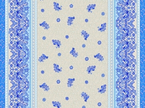 Рогожка набивная арт. 902 МАПС рис. 18923/1 Свиристели, ширина 150 см