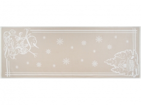 9с23.111ж1 Снеговик и домик2(ДТЭ лён) Полотенце х/б 50х140см