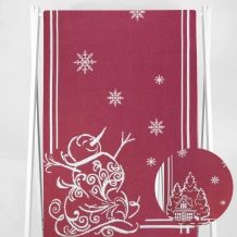 5с22.312ж1 Снеговик и домик2(ДТЭ бордовый Полотенце 50х180 см