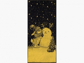 6с102.411ж1 Зимняя забава(т.желтый) Полотенце махровое 67х150см