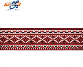 55мм. 90647 ЛЕНТА ОТДЕЛОЧНАЯ ЖАККАРД крас,бел,черн*3157, 55мм (рул.25м)