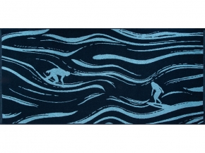 6с102.411ж1 Волны (т.синий2) Полотенце махровое 67х150см