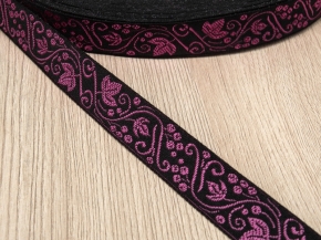 17мм. 4С507Ч-Г50 (рис.3198) ЛЕНТА ОТДЕЛОЧНАЯ черный с сиренево-розов. 17мм (рул.50м)